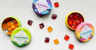 cbd flavored candies on tin containers