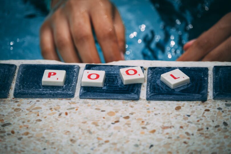 person playing scrabble
