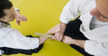 two men practicing aikido